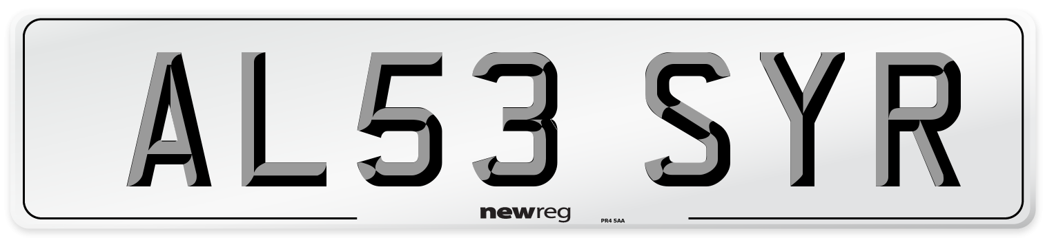 AL53 SYR Number Plate from New Reg